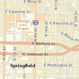 100-198 S 6th St, Springfield, IL 62701 Street Map