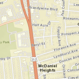 McDaniel Heights Delaware Street Map