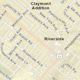 Riverside Delaware Street Map