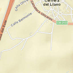 Cervera del Llano Street Map