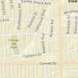 Cornell Heights Ohio Street Map