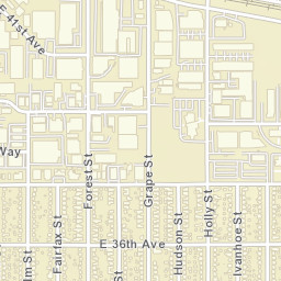 4905-4999 East 36th Avenue, Denver, CO Street Map
