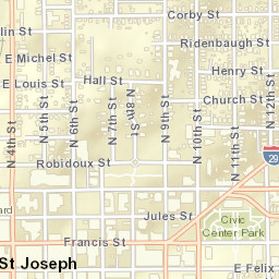 101-199 North 4th Street, St. Joseph, MO Street Map