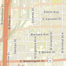 934-962 East Washington Street, Indianapolis Street Map