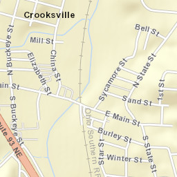 Crooksville Ohio Street Map