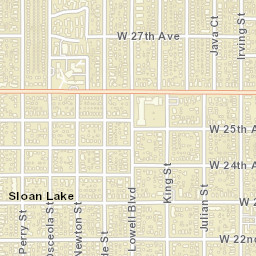 3652-3698 W 25th Ave Denver CO Street Map