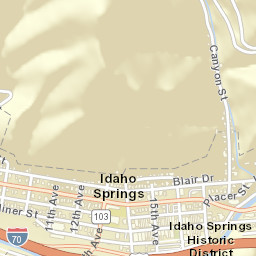 Idaho Springs Street Map