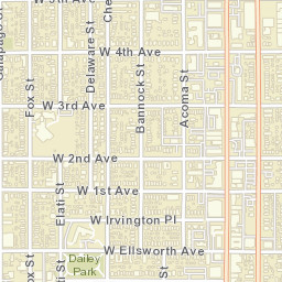 221 West 2nd Avenue Denver CO Street Map