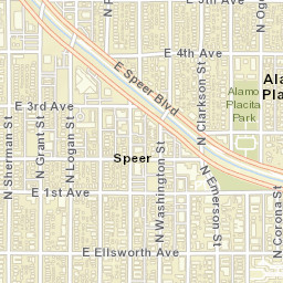 Alamo Placita Colorado Street Map