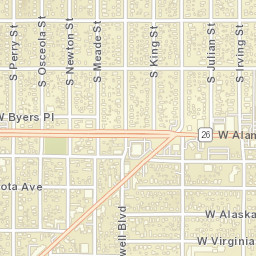 505 South Perry Street, Denver, CO Street Map