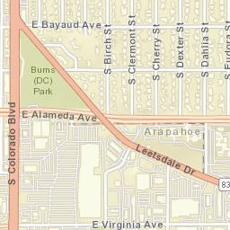 4803-4855 South Leetsdale Drive, Glendale, CO Street Map