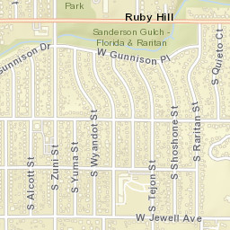 Ruby Hill Colorado Street Map