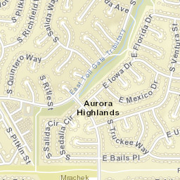 Aurora Highlands Colorado Street Map