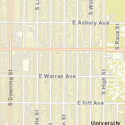 1976 South Franklin Street Denver CO Street Map