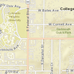 3028-3030 South Federal Boulevard, Colorado Heights Universit Street Map
