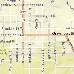 West Washington Street, Greencastle, IN Street Map