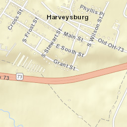 Harveysburg Ohio Street Map