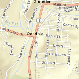 Glouster Ohio Street Map
