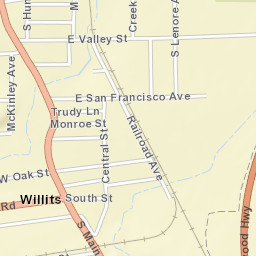 Willits California Street Map