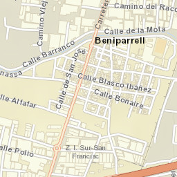Beniparrell Street Map