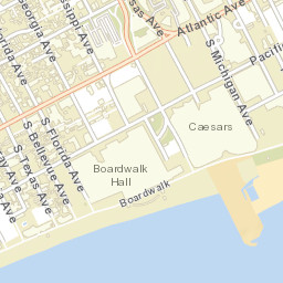 Boardwalk, Atlantic City, NJ, United States Street Map