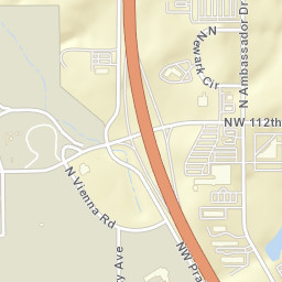 Vienna Road, Kansas City International Airport (MCI), Kansas  Street Map