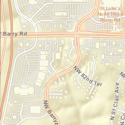 8250 Northwest Barrybrooke Drive, Kansas Street Map