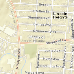 Lincoln Heights Ohio Street Map