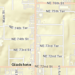 7200-7208 North Oak Trafficway, Gladstone Street Map