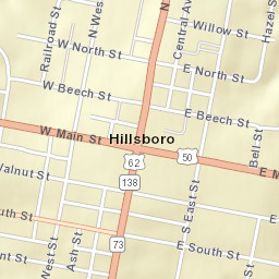 Hillsboro Ohio Street Map