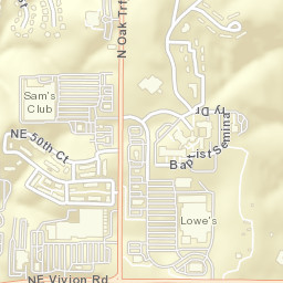 On Vivion at N Oak Eastbound, Kansas City Street Map