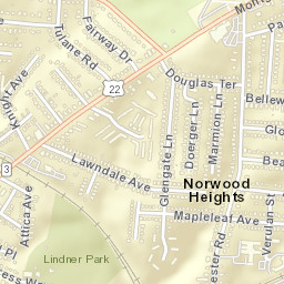 Norwood Heights Ohio Street Map