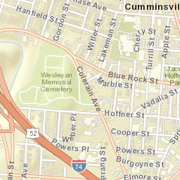 Cumminsville Ohio Street Map
