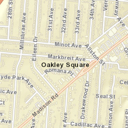 Oakley Square Ohio Street Map