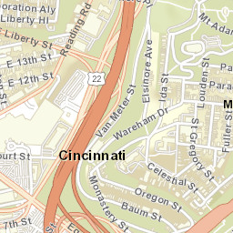 Mount Adams Ohio Street Map