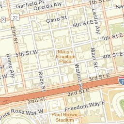 Cincinnati, Ohio Street Map