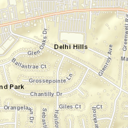 Delhi Hills Ohio Street Map