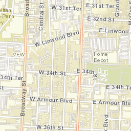 1-199 W 31st Terrace Kansas City MO Street Map