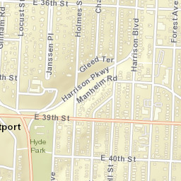 501-549 E 36th St Kansas City MO Street Map