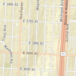 3701-3703 Woodland Avenue Kansas City Street Map