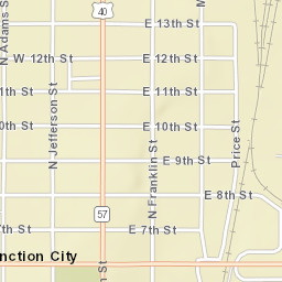601-649 North Jefferson Street, Junction City Street Map