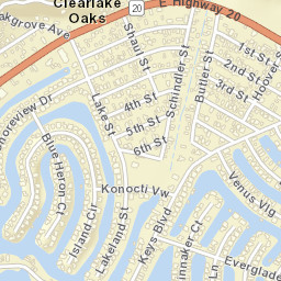Clearlake Oaks California Street Map