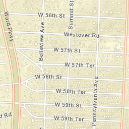 5851-5899 Belleview Ave Kansas City Street Map