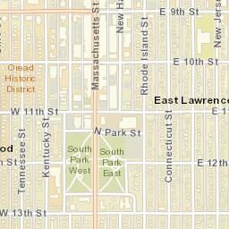 Lawrence, KS Street Map