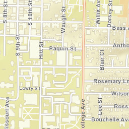 200 South 9th Street Columbia MO Street Map