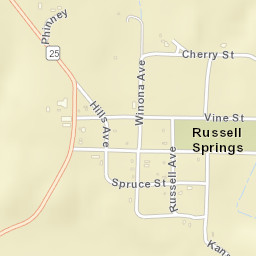Broadway St Russell Springs KS Street Map