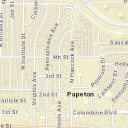 Papeton Colorado Street Map