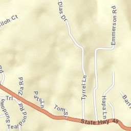 North Placerville California Street Map