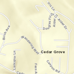 Cedar Grove California Street Map