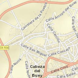 Cabeza del Buey Street Map